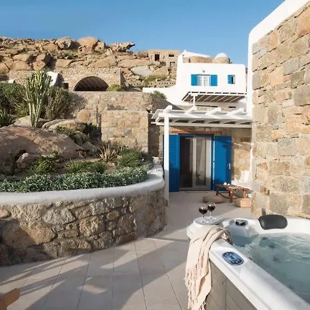 Romantic Mykonian Oasis With Jacuzzi & Sea View Houlakia (Mykonos)